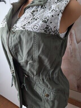 B Sweet Olivie Green utility vest Size S